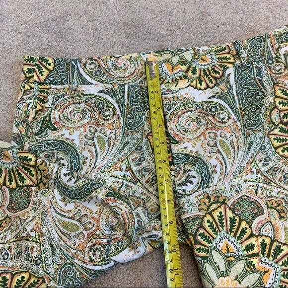 Zara green paisley floral print pants Sz 6 - Picture 6 of 10